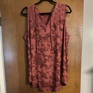 Torrid Red Sleeveless Relaxed Tank Top